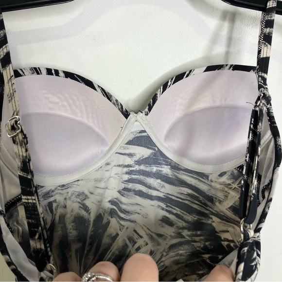 Love your Assets by Spanx tankini top push up swimsuit black & white size‎ small - Picture 6 of 10